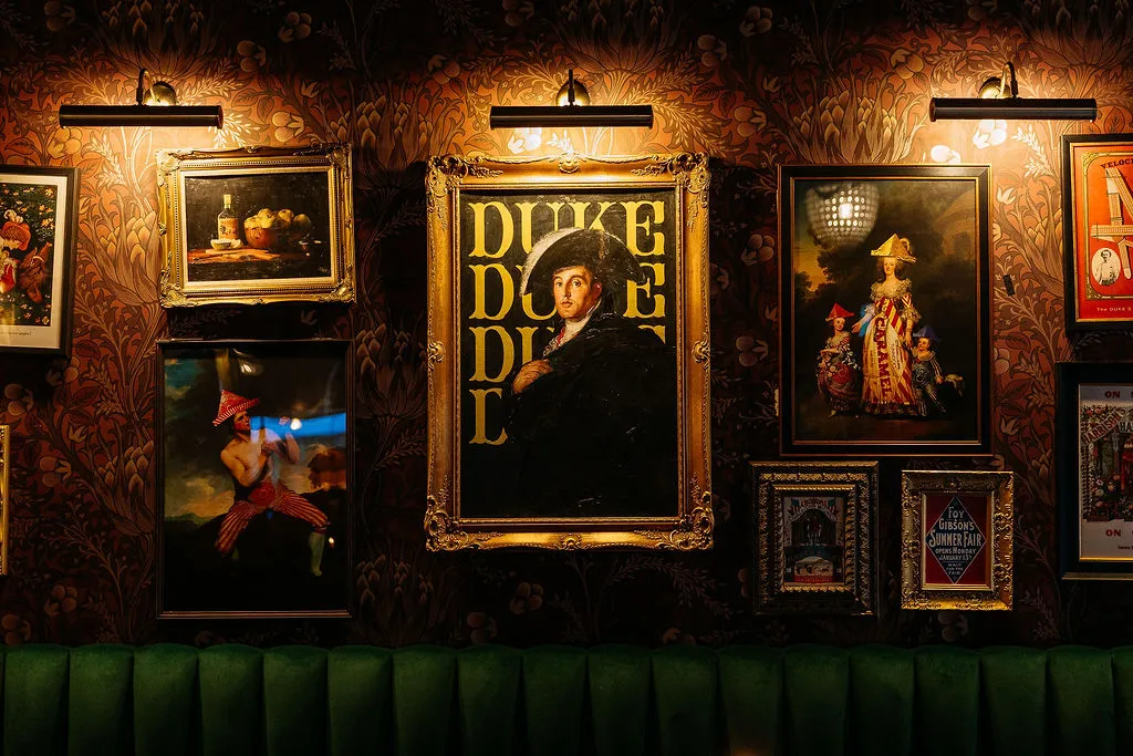Duke's Umbrella — bar back and bottle display